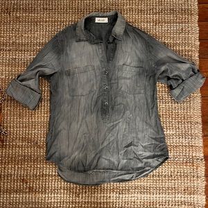 bella dahl grey pullover pocket shirt